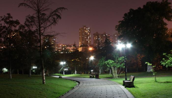 麻豆视频下载照明小区步道照明夜景效果图