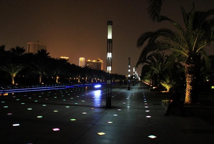 城市公园庭院麻豆最新网址夜景效果照片