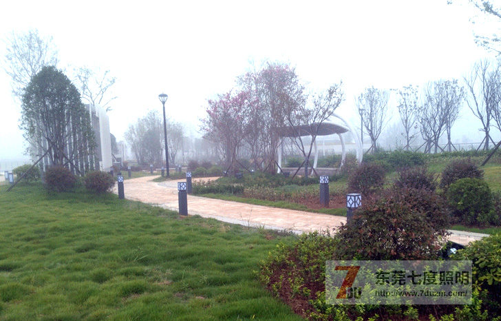 东莞麻豆视频下载照明草坪灯安装白天效果实景图片
