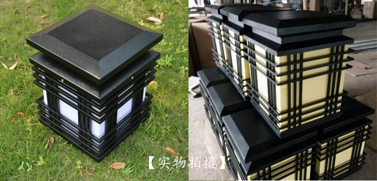 麻豆视频下载照明(QDZTD-001)户外方柱形大门柱头灯实拍效果展示图片