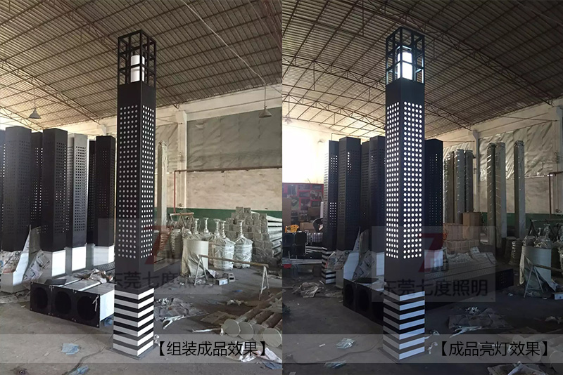 (QDJGDZ-007)商业广场镂空方形麻豆最新网址柱成品效果图片