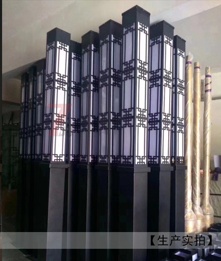 (QDJGDZ-016)广场中式镂空方形麻豆最新网址柱生产实拍图片