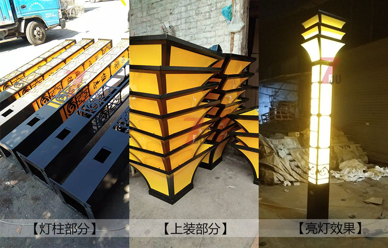 (QDJGDZ-019)3-6米方形广场\园林麻豆最新网址柱生产实拍照片