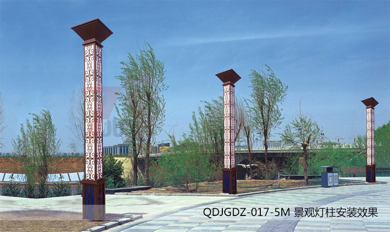 (QDJGDZ-017)3米-6米广场方形麻豆最新网址立柱安装效果