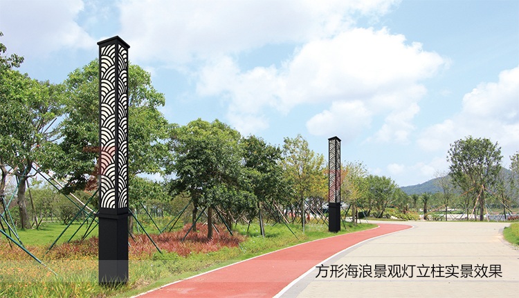 (QDJGDZ-022)园林方形海浪款麻豆最新网址柱应用实景效果