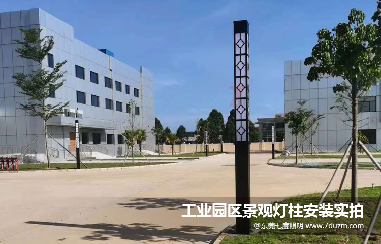 工业园区方形麻豆最新网址柱安装后实拍