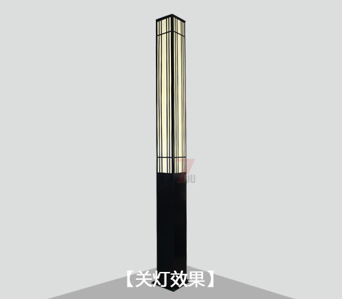 (QDJGDZ-021)现代简约方形园林麻豆最新网址柱关灯效果